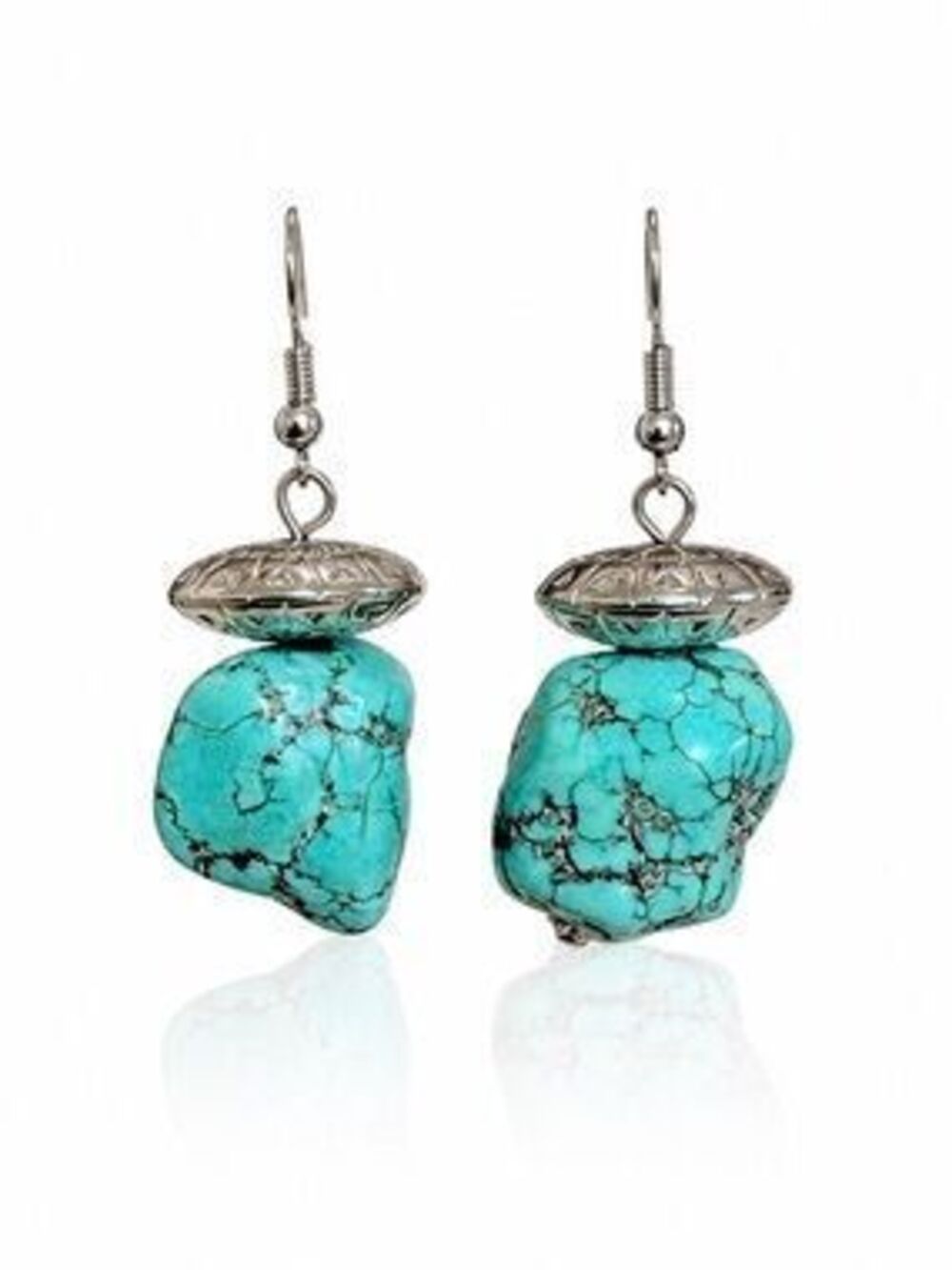 ?? Turquoise and Silver Dangle Earrings